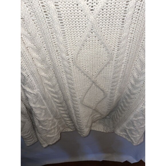 Bad Little Country Girl Women’s Cowl Neck Sweater Size Large Ivory Cable Knit - Picture 12 of 12